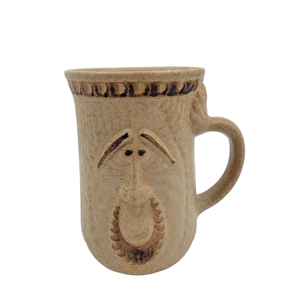 Vintage Sculpted Face Studio Pottery Mug - Picture 1 of 8